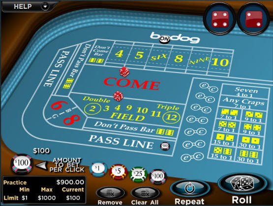 Bodog Casino Craps Table