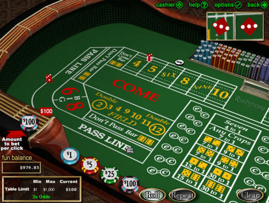 Rushmore Casino Craps Table