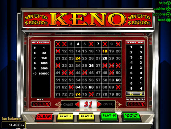 Cherry Red Casino Keno Machine