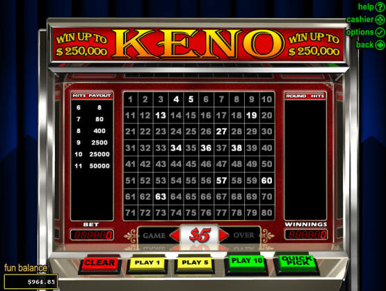 Rushmore Casino Keno Machine