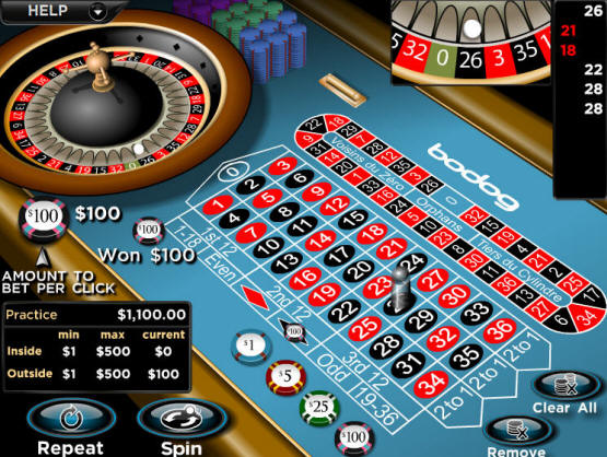 Bodog Casino Roulette Table
