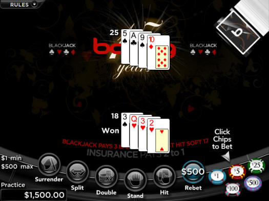 RTG Blackjack Table